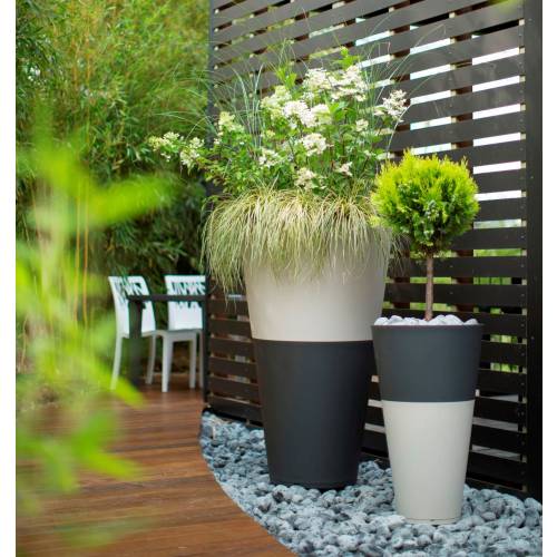 Vaso Tokyo - Antracite / Branco - D.50 A.80 cm